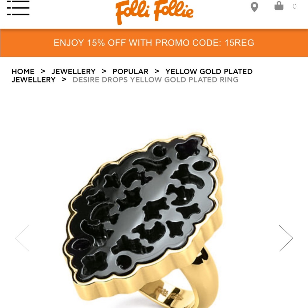 Folli follie desire drops yellow gold plated